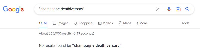 Champagne Deathiversary