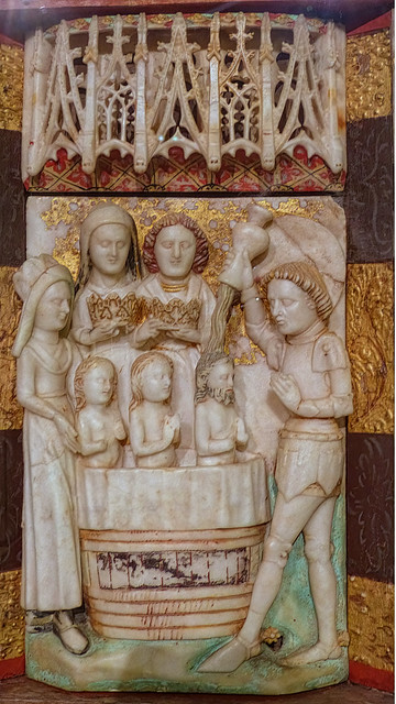 Fri, 09/16/2022 - 14:09 - Baptism of the Royal Family from Lives of The Virgin and St George (c1500) originally from St Peter de la Selle Juignettes (Eure) - Evreux Museum 16/09/2022.