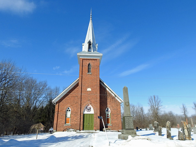 The former Van Camp United Church (1882) in Mountain, Ontario