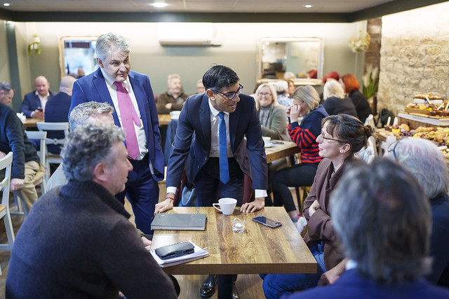 Prime Minister Rishi Sunak visits The Lounge Café-Bingley