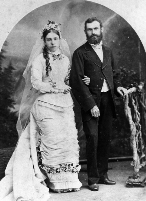 Robert Sommerfeld and Isabella Dodd in their wedding attire 1872