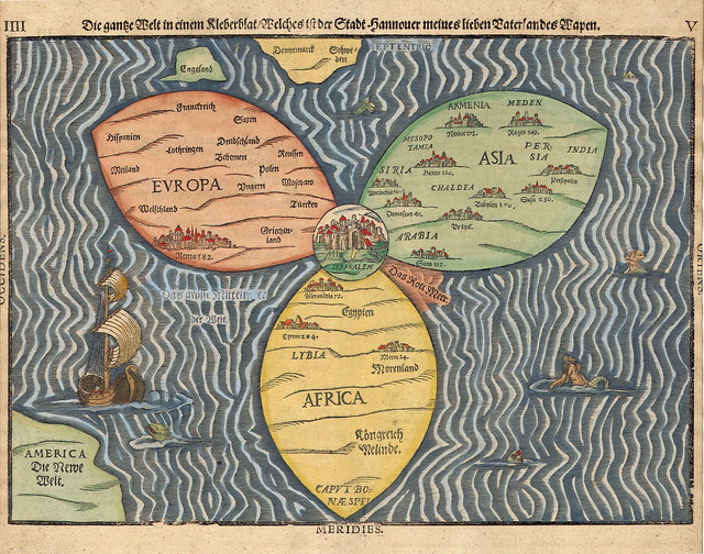Geography 011 - Bünting Clover Leaf Map - 1581