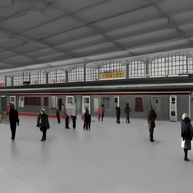 concept art for sovietcore train station