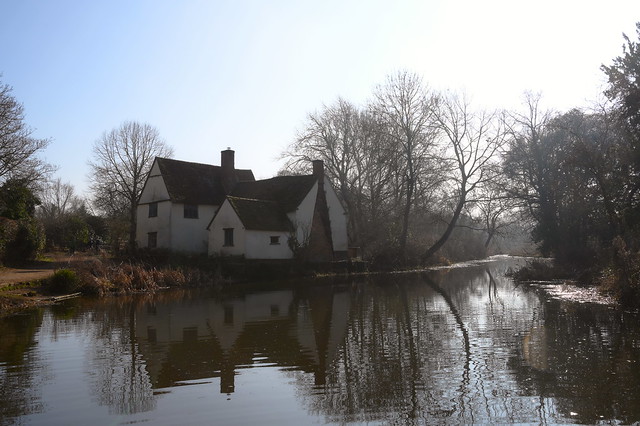 Willy Lott's Cottage and river. Flatford Mill, Suffolk. 14 02 2023