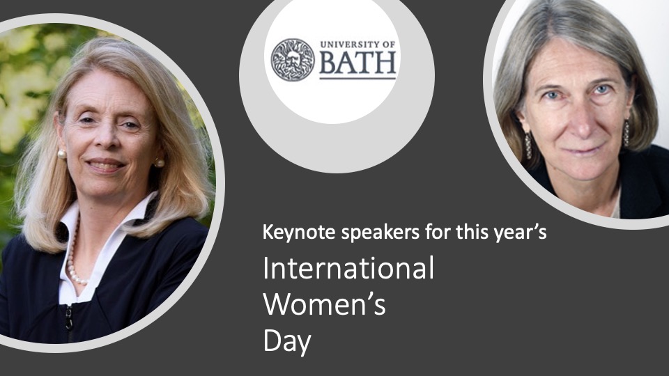 Picture showcasing two portraits of women who will be delivering key note speeches for IWD