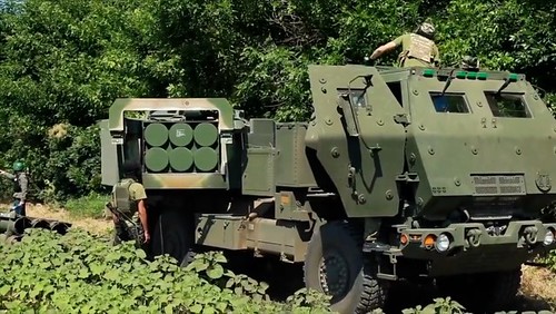 The Ukrainian Armed Forces on July 5, 2022 shows the soldiers set up U.S supplied High Mobility Artillery Rocket Systems, or