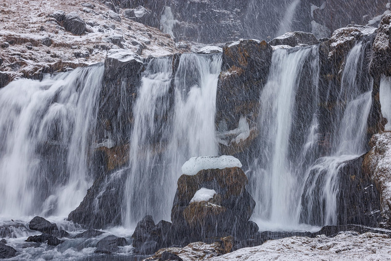 Waterfall with Snow