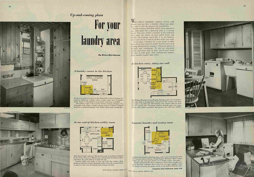 Better Homes and Gardens Laundry Plans 1953 A