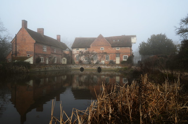Flatford Mill & Mill House, with the morning mist still hanging in the air. Flatford, Suffolk. 14 02 2023