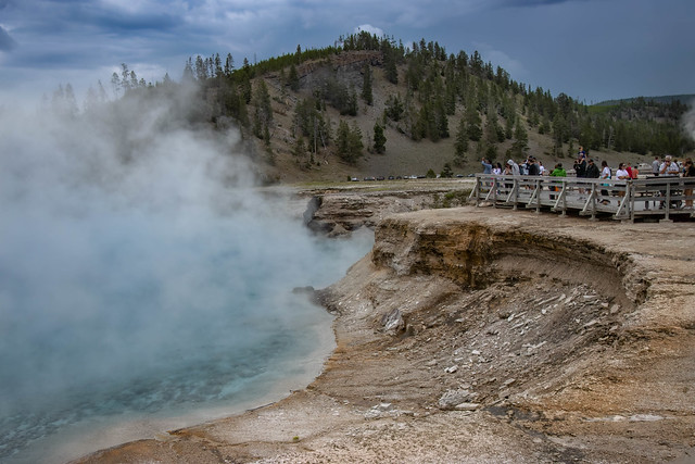 Steam from hot pool in Yellowstone
