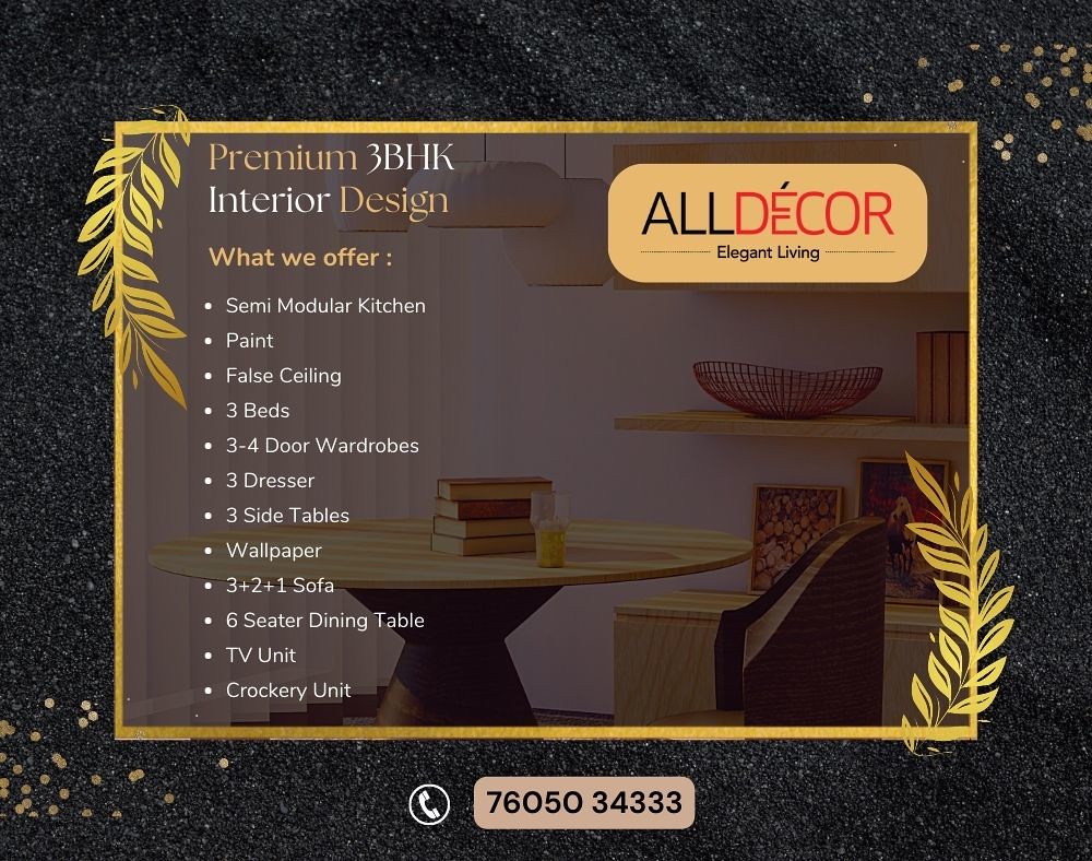 Alldecor : the best 3bhk interior design company in kolkata, west bengal.