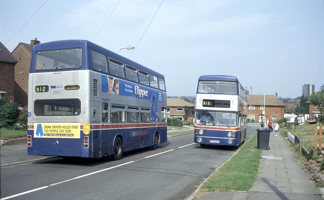 Buses on Warstones Estate, Wolverhampton, 1996