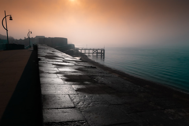 Old Portsmouth in the early morning fog...