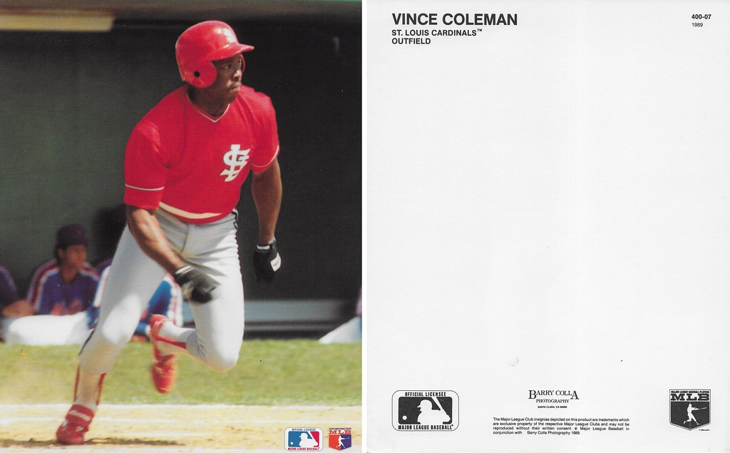 1989 Barry Colla 8x10 - Coleman, Vince 1989