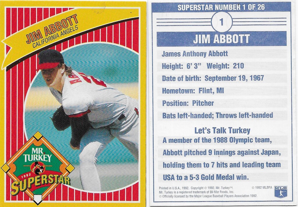 1992 Mr Turkey - Abbott, Jim (light print back)