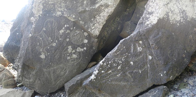 Petroglyphs are deeply etched native artifacts