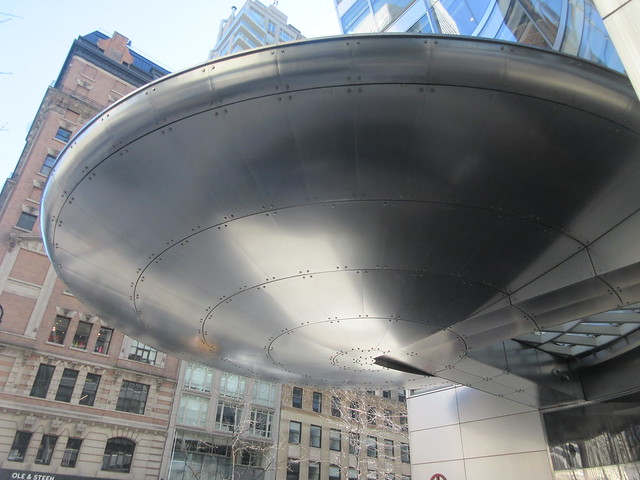 2023 Flying Saucer Hiding above Midtown Office Building Lobby 9132