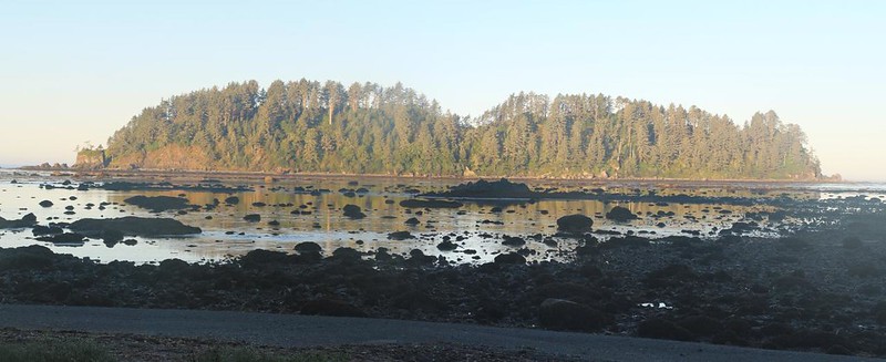 Ozette Island in the morning light from the Cape Alava Campground in Olympic National Park