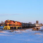 West Train As the light fades on a cold February day, RCPE train MHURC rolls through Wessington, S.D.