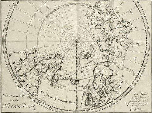 1 Una mappa olandese del 1720 con il Polo nord e il meridiano di El Hierro come meridiano zero.