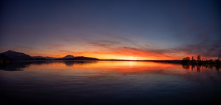 Sunset over lake of Zug