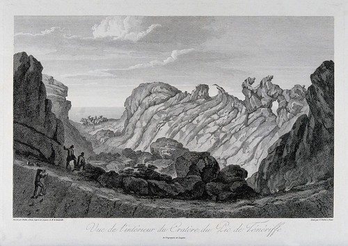 6 L’interno del cratere del Pico de Teide, tavola 54 di Vues des Cordillères, et monumens des peuples indigènes de l’Amérique di Alexander von Humboldt (1810).