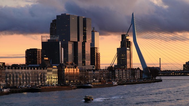 Erasmusbridge and De Rotterdam