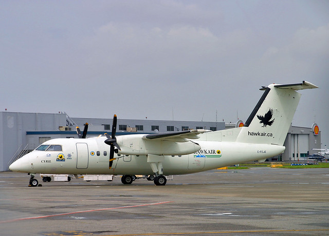 C-FCJE DHC-8-102 Hawkair Aviation Services.