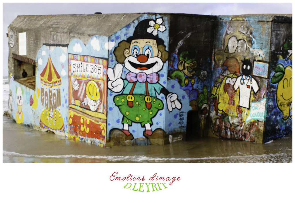 Graffitti bunker à Berck_le clown