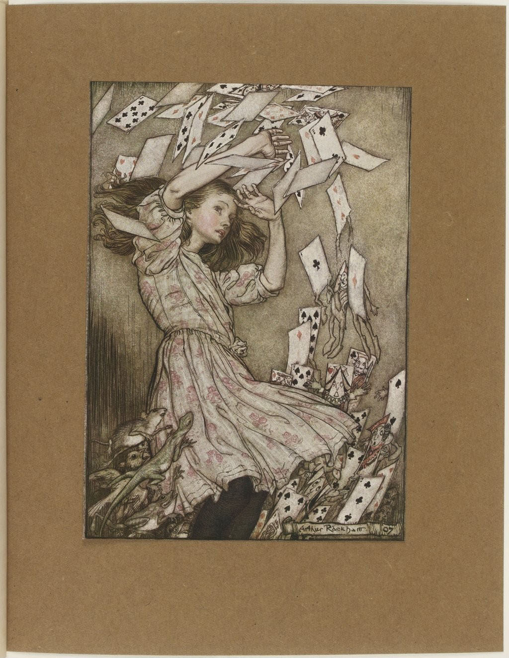 Aventures d'Alice au pays des merveilles par Lewis Carroll ; illustrées par Arthur Rackham ; 1908 | src BnF