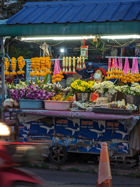 Market Flower Stall Nan Northern Thailand Southeast-Asia © Blumenstand Markt Nan Nord-Thaiand Südost-Asien ©