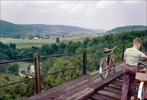 View from Lyon Brook Trestle by Sherwood Harrington, The last six in a series of snapshots from bicycle rides that my dad and I took in early 1959. These