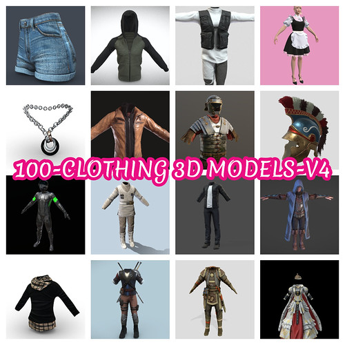100-CLOTHING 3D MODELS-V4