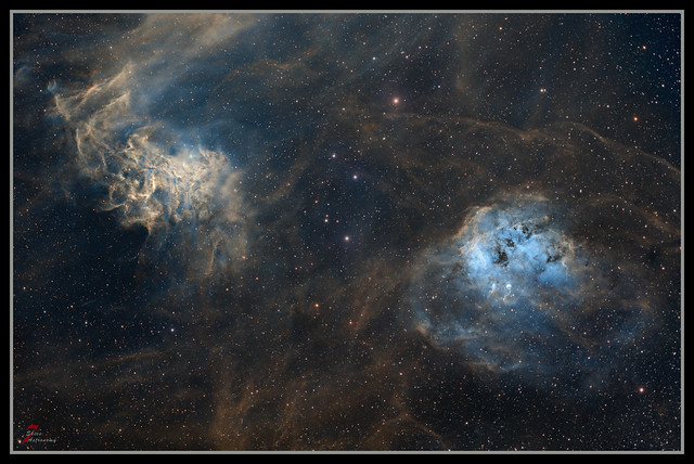IC405 & IC410 - The Flaming Star Nebula and Tadpoles Nebula