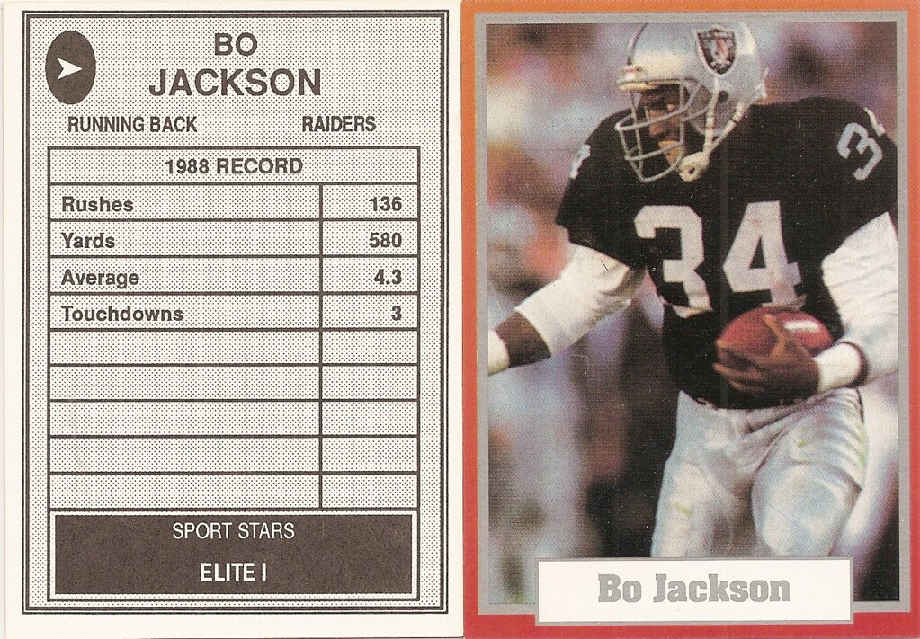 1990 Sport Stars Elite I - Jackson, Bo (football with football back)