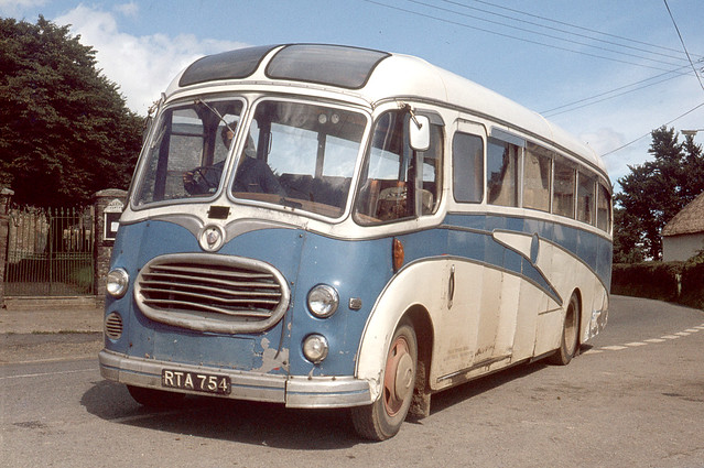 Taw & Torridge Coaches Ltd . Merton , North Devon . RTA754 . Outside Meeth garage , North Devon . Friday morning . 09th-September-1977 .