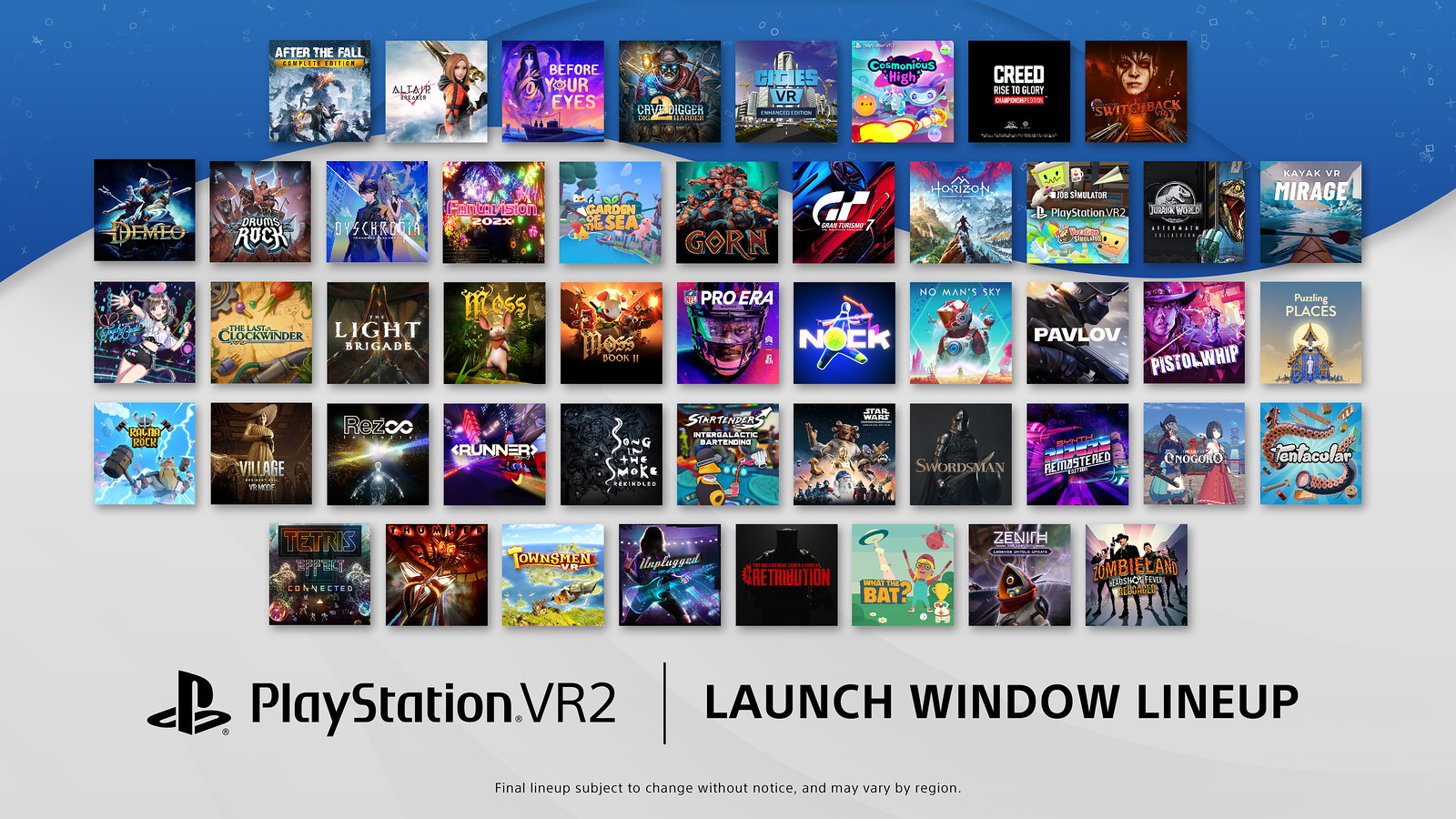 10 new PS VR2 alts revealed, launch window lineup now over 40