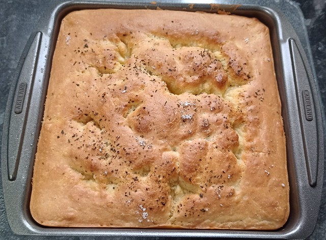 A very tasty focaccia made in the Ankarsrum Stand Mixer