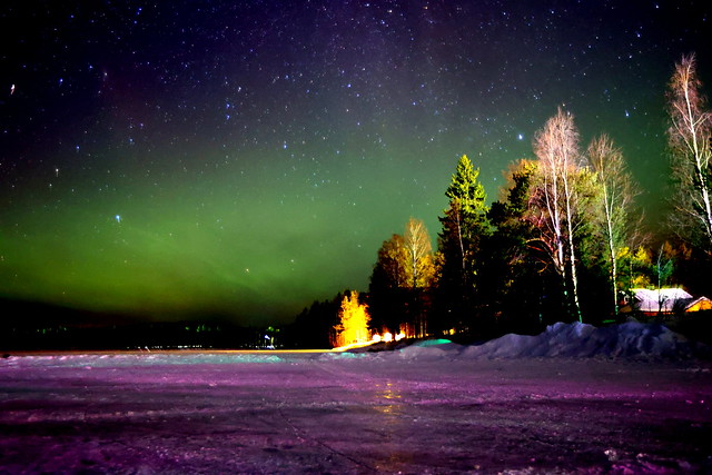 The Aurora: Lapland, Finland...When these Northern Lights danced all over the horizon, U dont care even if the fingers would freeze ..U just begin to klik it & U are The Snowmwan.