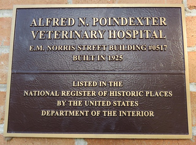Alfred N. Poindexter Veterinary Hospital of Prairie View A&M University National Register Plaque (Prairie View, Texas)