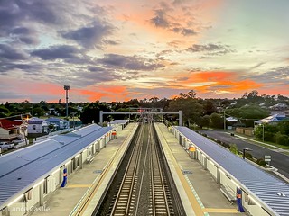 Mondays sunrise looking from East Ipswich Railway Station overhead rail bridge towards Bundamba.