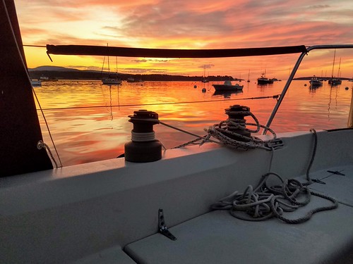 Sailing Sunrise by TSPinNH, Ready to cast off the lines sailing the new boat from Mount Desert Island Maine to Portsmouth, New H