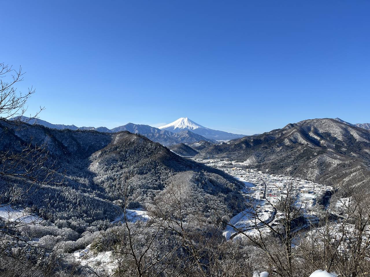 【山梨】菊花山 富士山の絶景！大月駅から登る雪山登山