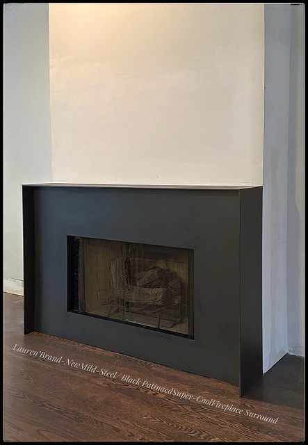 Newly-installed Custom-Crafted-Steel-Fireplace-Surround