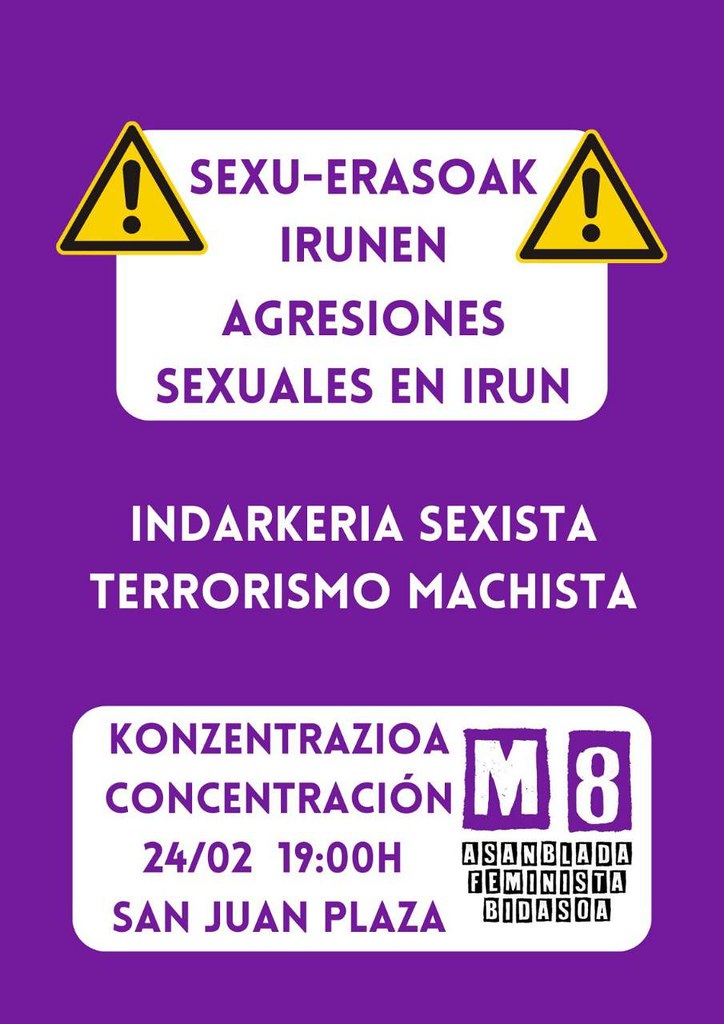 concnetración M8 Asamblea Feminista Bidasoa