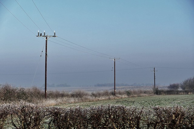 Power Lines Across Frosty Landscape 411ahdr-1