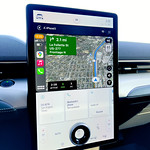 Google Maps navigation on large CarPlay display 