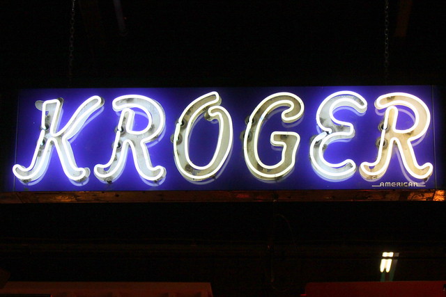 Kroger neon sign