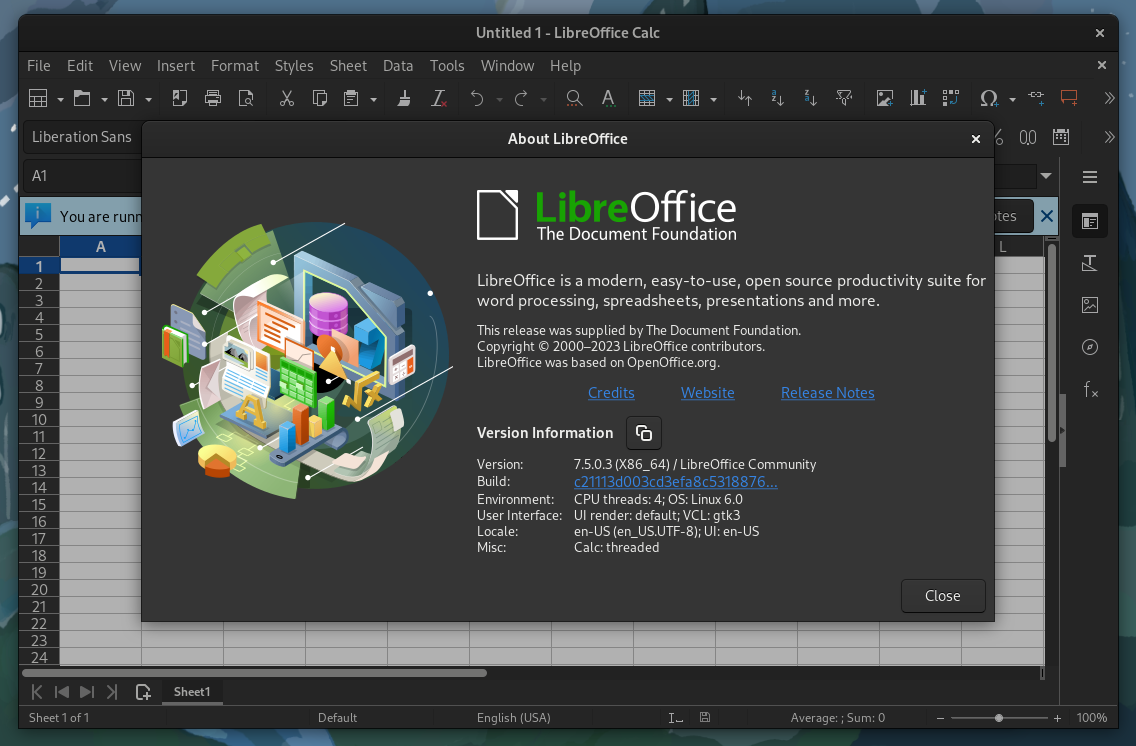 Working with LibreOffice 7.5.0 full license