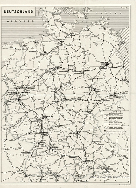 Motoring in Germany : brochure issued by the Deutsche Zentral für Fremdenverkehr (German Central Tourist Association) : Frankfurt am Main : [1951] : map